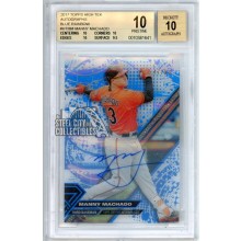 Manny Machado 2017 Topps High Tek Blue Rainbow Autograph Card #HT-MM 47/50 BGS 10