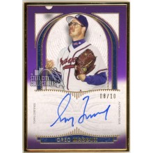 Greg Maddux 2021 Topps Definitive Framed Purple Autograph Card #DCFA-GMA 8/10