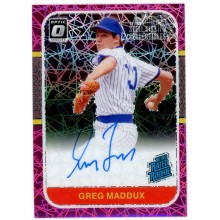 Greg Maddux 2021 Panini Donruss Optic Rated Rookie Magenta Prizm Auto Card 23/25