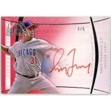 Greg Maddux 2017 Topps Diamond Icons Red Ink Autograph Card #RA-GM 4/5 (Black Spot)