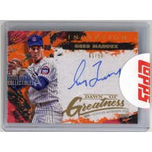 Greg Maddux 2021 Topps Inception Dawn of Greatness Orange Autograph Card #DOGA-RC 1/10