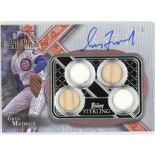 Greg Maddux 2022 Topps Sterling Strikes Quad Relic Autograph Card #STAR-GMA2 2/5