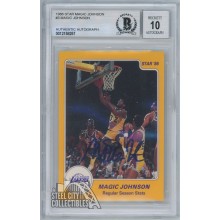 Magic Johnson 1986 Star Autograph Card #3 BAS 10