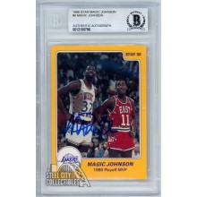 Magic Johnson 1986 Star Autograph Card #9 BAS