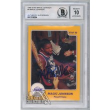 Magic Johnson 1986 Star Autograph Card #4 BAS 10