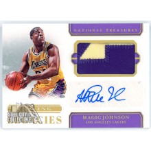 Magic Johnson 2018-19 Panini NT Lasting Legacies Patch Autograph Card 05/10