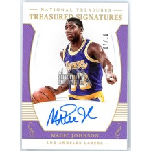Magic Johnson 2018-19 Panini National Treasures Holo Gold Auto Card TS-MJS 07/10
