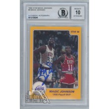 Magic Johnson 1986 Star Autograph Card #9 BAS 10