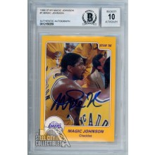 Magic Johnson 1986 Star Autograph Card #1 BAS 10