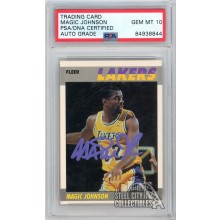 Magic Johnson 1987 Fleer Autograph Card #56 PSA/DNA Gem Mint 10 (Purple Ink)