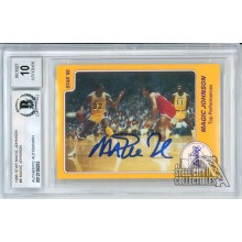 Magic Johnson 1986 Star Autograph Card #8 BAS 10