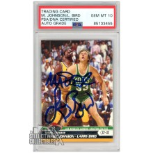 Larry Bird/Magic Johnson 2007-08 Topps Stadium Club Autograph Card #PP3 PSA/DNA 10