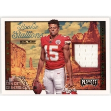 Patrick Mahomes 2017 Panini Playoff Rookie Stallions Hail Mary Jersey Card #RS-PM