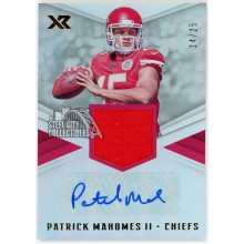 Patrick Mahomes 2017 Panini XR Rookie Jersey Autograph Card #RSA-PM 14/25 (Minor Foil Issue)