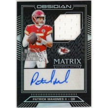 Patrick Mahomes 2019 Panini Obsidian Matrix Jersey Autograph Card #MMA-PMA 7/25