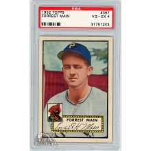Forrest Main 1952 Topps Baseball Rookie Card #397 PSA 4 VG-EX