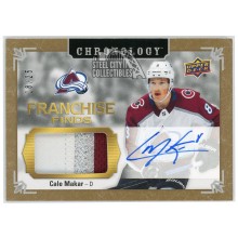 Cale Makar 2019-20 Upper Deck Chronology Franchise Finds Rookie Patch Autograph Card #FF-CM 18/25