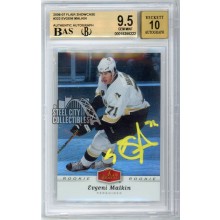 Evgeni Malkin 2006-07 Flair Showcase Autograph Rookie Card #322 BGS 9.5 BAS 10 (Yellow)