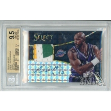 Karl Malone 2013-14 Select Black Prizm Patch Auto Card #31 BGS 9.5 Auto 10 1/1