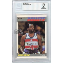 Moses Malone 1987-88 Fleer Basketball Card #69 BGS 9