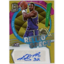 Karl Malone 2021-22 Panini Spectra Retrospect Gold Autograph Card #RSA-KML 8/10