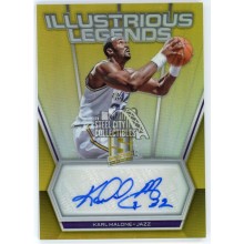Karl Malone 2017-18 Panini Spectra Illustrious Leg. Gold Prizm Auto Card 01/10