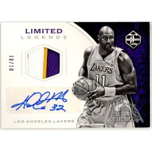 Karl Malone 2016-17 Panini Limited Legends Blue Patch Autograph Card 10/10