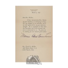 Mamie Eisenhower Autographed March 4th 1957 Letter - BAS