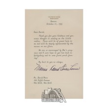 Mamie Eisenhower Autographed October 21st 1955 Letter - BAS