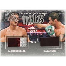 Peter Manfredo Jr Joe Calzaghe 2011 ITG Ringside Boxing Battles Silver Trunks Card B-01 B