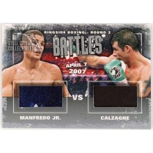 Peter Manfredo Jr Joe Calzaghe 2011 ITG Ringside Boxing Battles Silver Trunks Card #B-01