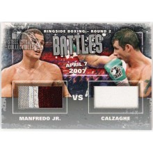 Peter Manfredo Jr Joe Calzaghe 2011 ITG Ringside Boxing Battles Silver Trunks Card B-01 C