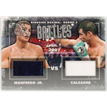 Peter Manfredo Jr Joe Calzaghe 2011 ITG Ringside Boxing Battles Silver Trunks Card B-01 D