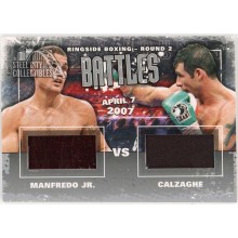 Peter Manfredo Jr Joe Calzaghe 2011 ITG Ringside Boxing Battles Silver Trunks Card B-01 E