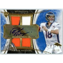 Peyton Manning 2013 Topps Supreme Quad Patch Autograph Card #SAQR-PM 8/10