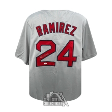 Manny Ramirez Autographed Boston Custom Gray Baseball Jersey - JSA