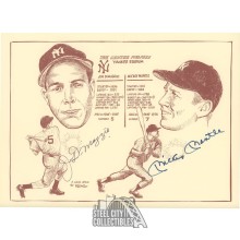 Mickey Mantle & Joe DiMaggio Autographed 9x11 Print- JSA YY60007