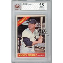 Mickey Mantle 1966 Topps Baseball Card #50 BVG 5.5
