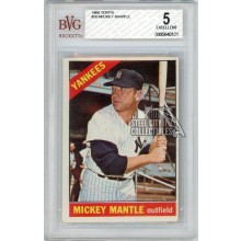 Mickey Mantle 1966 Topps Baseball Card #50 BVG 5