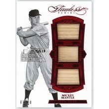 Mickey Mantle 2017 Panini Flawless Ruby Triple Game-Used Bat Card #TM-MM 1/10