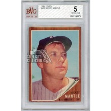 Mickey Mantle 1962 Topps Baseball Card #200 BVG 5