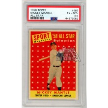 Mickey Mantle 1958 Topps All Star Card #487 PSA 6.5 EX-MT+