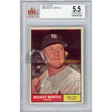 Mickey Mantle 1961 Topps Baseball Card #300 BVG 5.5