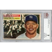 Mickey Mantle 1956 Topps Baseball Card #135 BVG 7