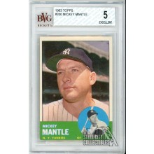 Mickey Mantle 1963 Topps Card #200 BVG 5 Excellent