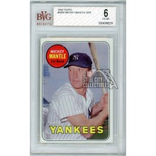 Mickey Mantle 1969 Topps Baseball Card #500A BVG 6 (UER)
