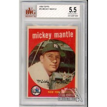 Mickey Mantle 1959 Topps Card #10 BVG 5.5 Excellent+