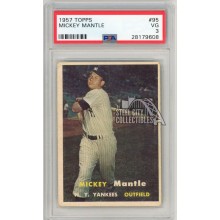 Mickey Mantle 1957 Topps Card #95 PSA 3 VG (608)