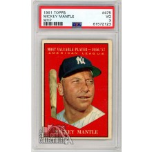 Mickey Mantle 1961 Topps Baseball MVP Card #475 PSA 3 VG