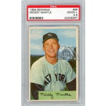 Mickey Mantle 1954 Bowman Baseball Card #65 PSA 2.5